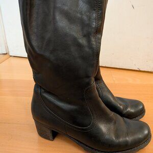 Remonte Black Leather Tall Boots